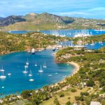 Antigua Bay Aerial View, Falmouth Bay, English Harbour, Antigua — Stock Photo, Image